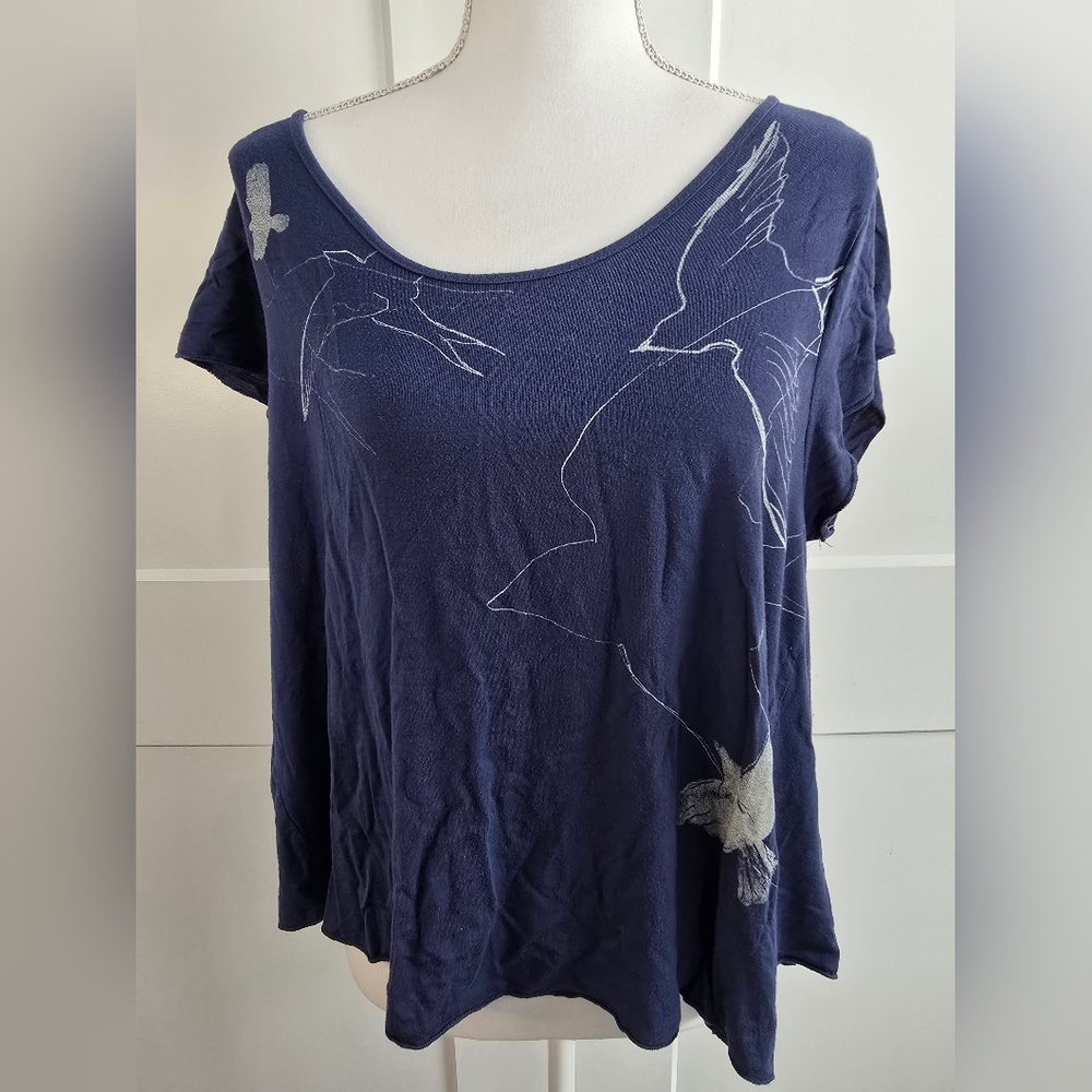 Americsn Eagle Women's Navy Blue Graphic Top